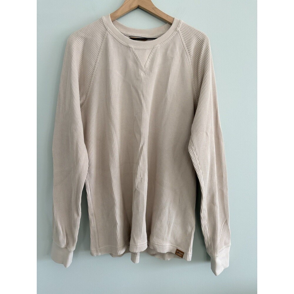 LL Bean Signature Slim Fit Shirt Waffle Knit Size XL Gorpcore Minimalist Granola